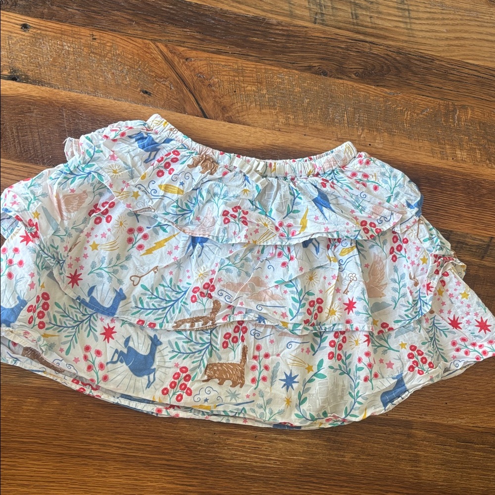 Harry Potter Mini Boden Hogwarts Patronus Tiered Ruffle 100% Cotton Skirt 7-8 y